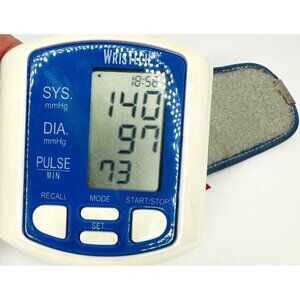 WrisTech Blood Pressure Monitor Digital Screen Easy To Do Req 2 AAA Batteries